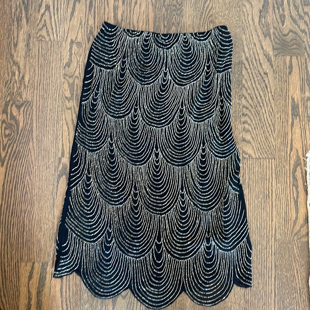 Beaded 100% Silk Joie skirt size small